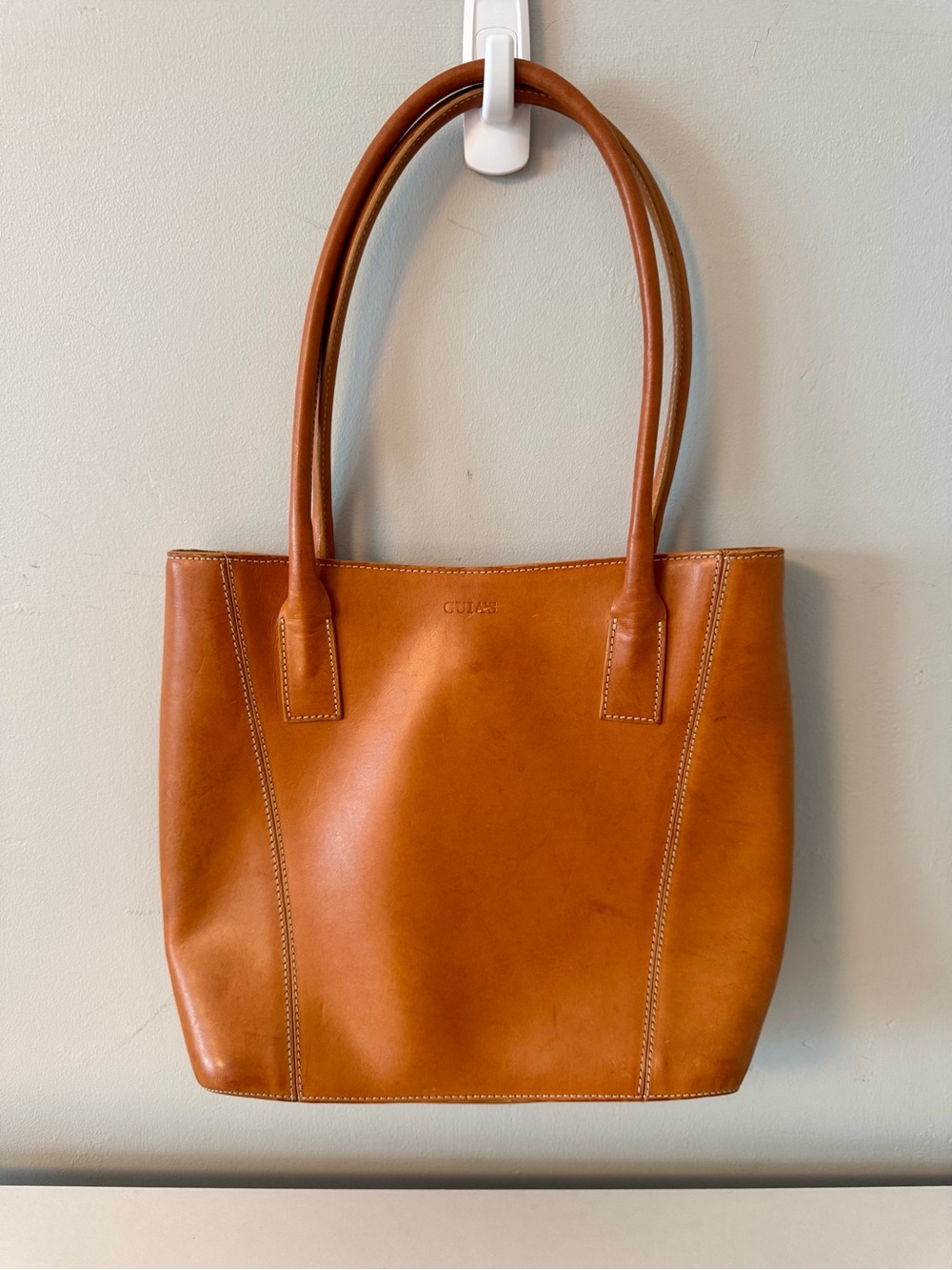 Guia's Made in Italy Vintage Tan Genuine Leather Tote Bag